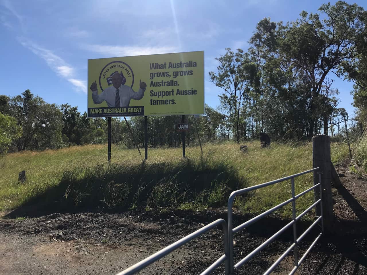 Motorists won't get far along the Bruce Highway before seeing a Clive Palmer billboard. 