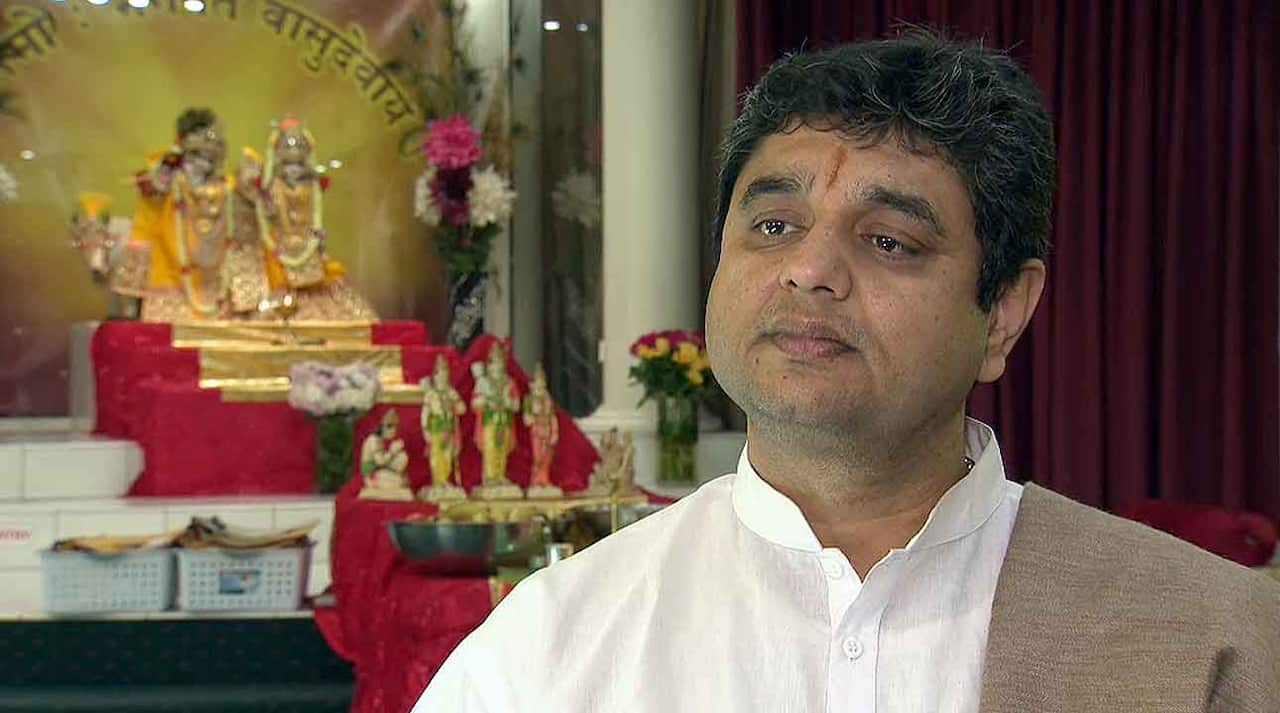 Pandit Jatin Bhatt, the head priest at Sydney's Sri Mandir temple.