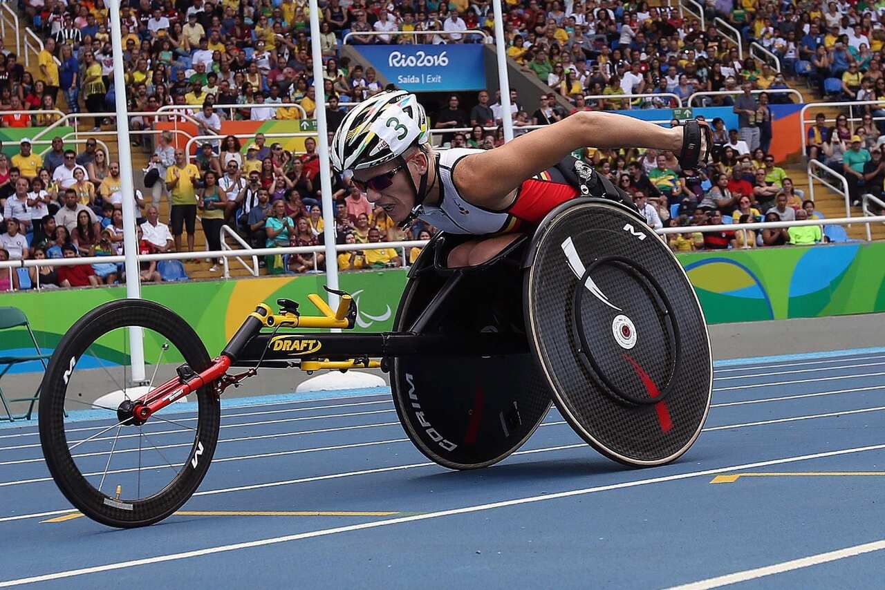 Belgium Marieke Vervoort participates in the women's 400 m, during the Rio 2016 Paralympics Games in Rio de Janeiro, Brazil