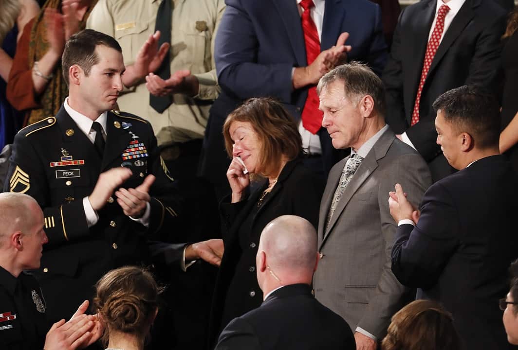 January 2018: Trump paid tribute to Fred and Cindy Warmbier in his State of the Union address.