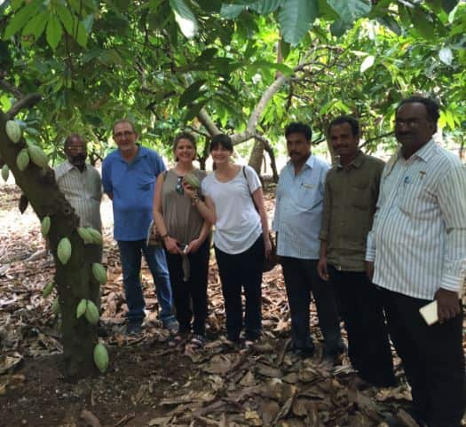 The Partsioglou family have visited plantations to learn how cocoa is harvested and produced. 