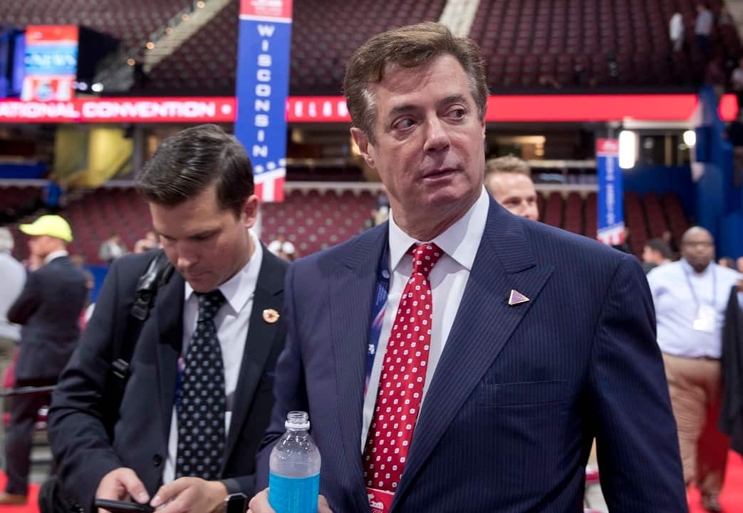 2016: Paul Manafort in his role as campaign chairman ahead of the opening session of the Republican National Convention in Cleveland.