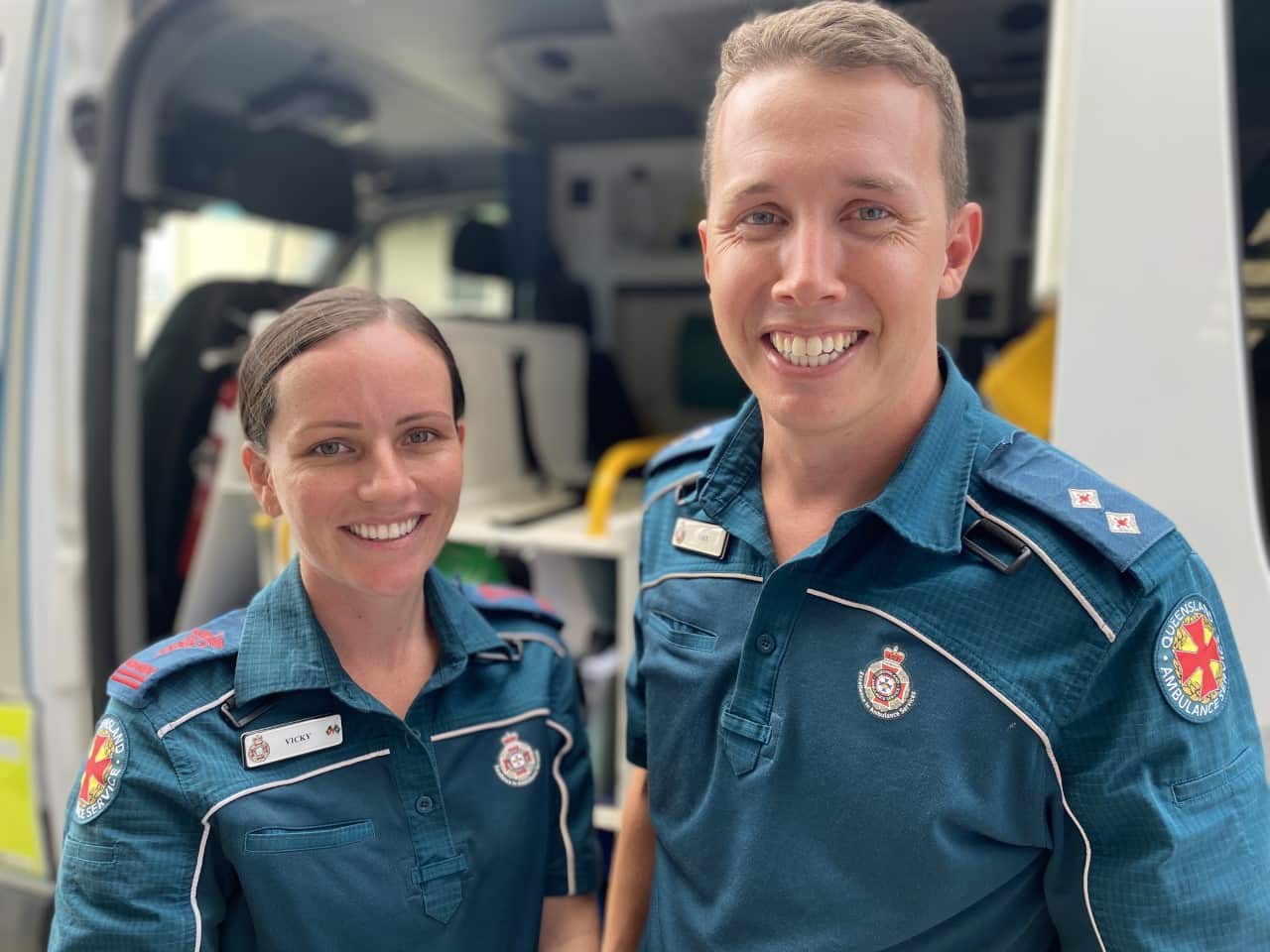Married couple Paul and Vicky Burnett are both flight paramedics based on Thursday Island.