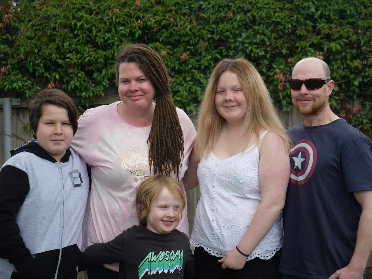 Peter with his partner Elizabeth, two stepchildren and son Theo.