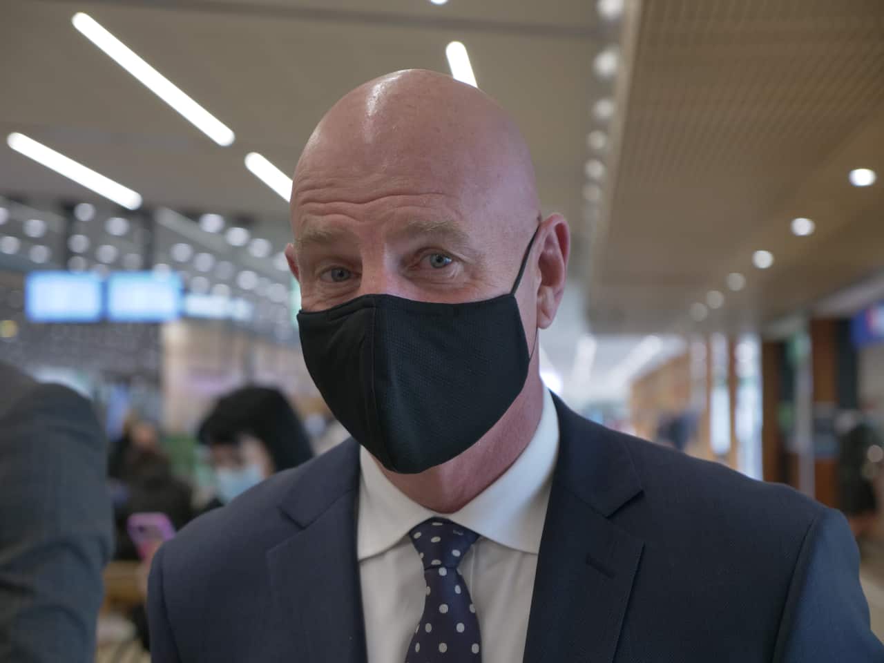 The Tasmanian Premier Peter Gutwein was at Hobart Airport to welcome the Auckland flight.