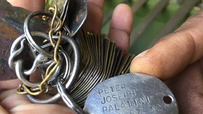 US dog tags found in Munda, Solomon Islands.