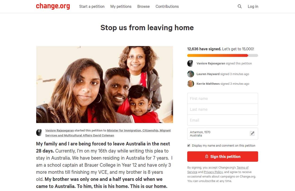 There has been plenty of support on the online petition.