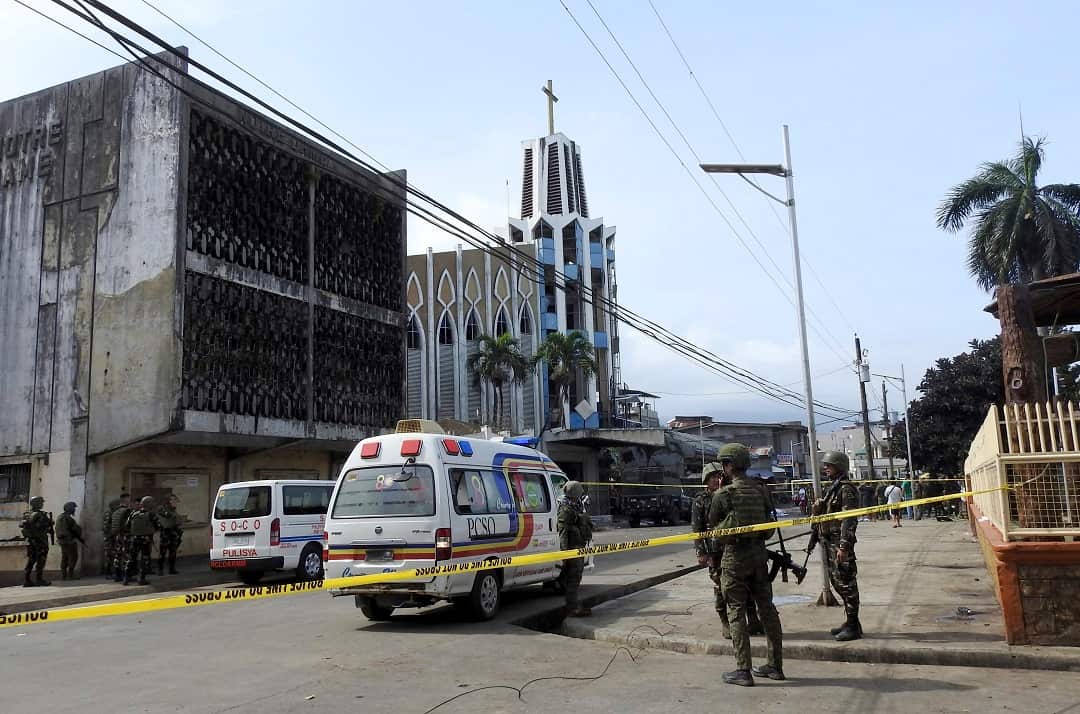 Two explosions tore through the cathedral killing 20 people.