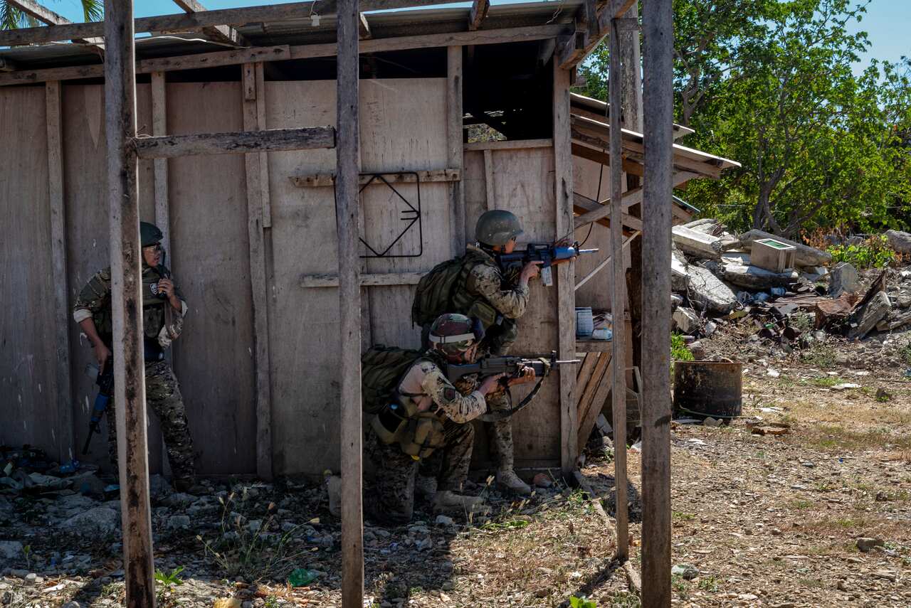 American and Filipino special forces during a military exercise on Lubang Island in the Philippines.