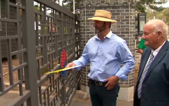 Farmer Phillip Kennedy outside the South Korean embassy.
