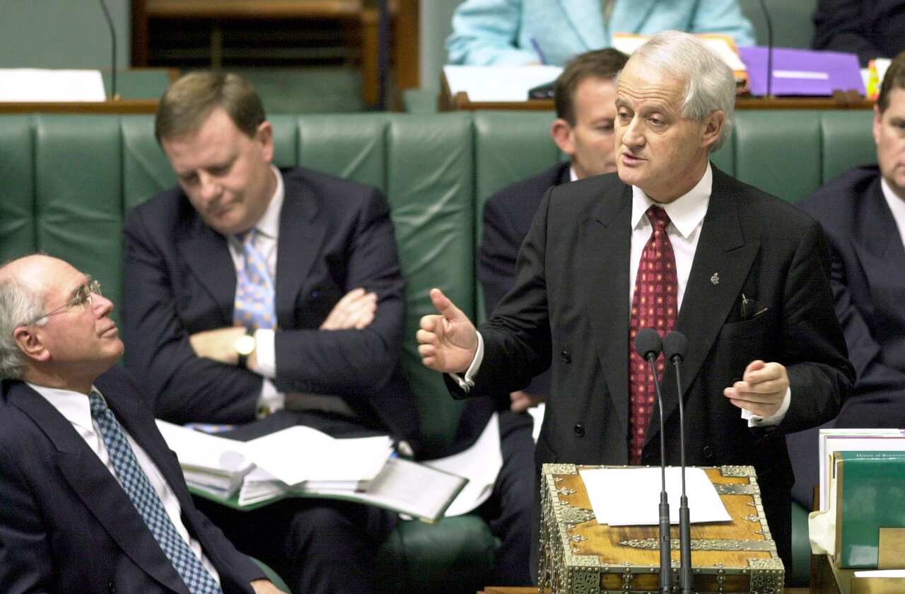 Immigration Minister Phillip Ruddock during Question Time in the House of Representatives chamber at Parliament House Canberra