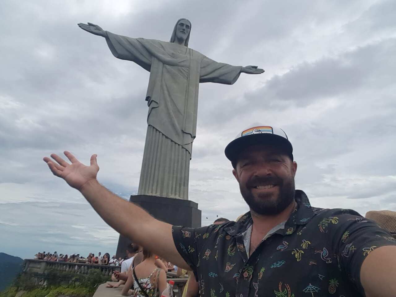 Australian Darrell Cruse during happier times, posing in front of the Christ the Redeemer statue in Rio de Janeiro, Brazil.