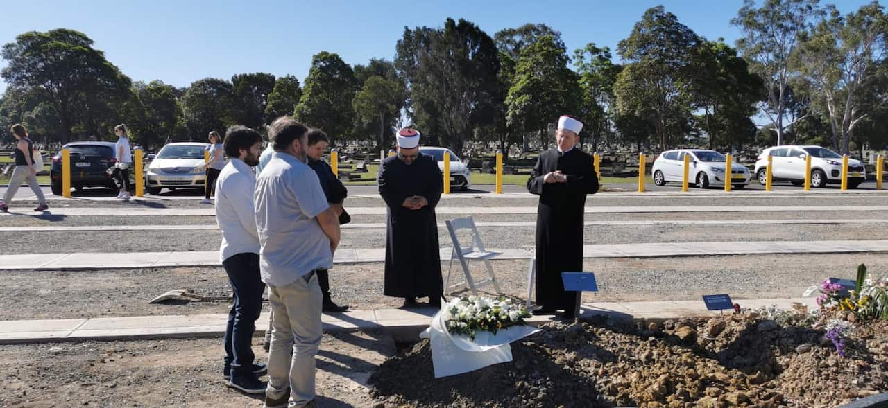 Muslim burial at a cemetery during the coronavirus. 