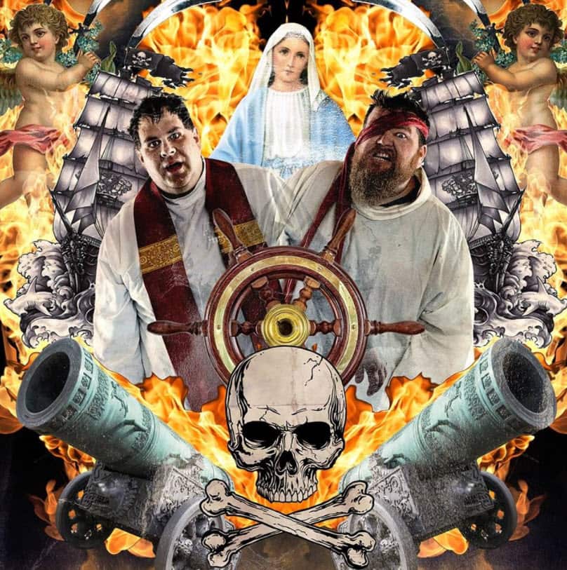 The cover photo from The Pirate Church comedy show, an act Father Chris Bedding is involved in.