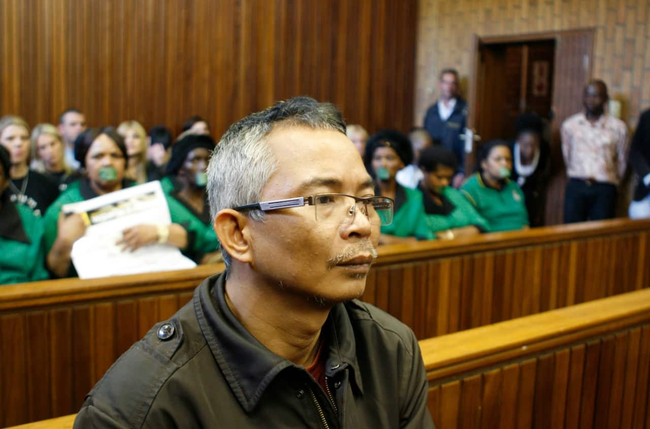 In a photo provided by Julian Rademeyer, Chumlong Lemtongthai, a Thai national convicted in South Africa in a rhino-hunting scheme