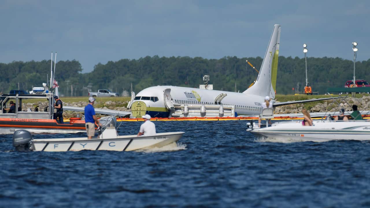 A Miami Air International flight 293 passenger plane ran off the runway at Naval Air Station Jacksonville.