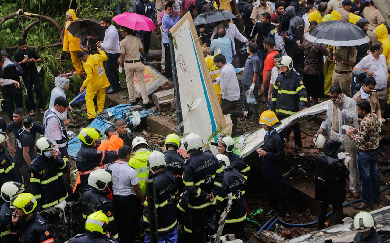 Five bodies were recovered from the wreckage and rescue work was continuing. 