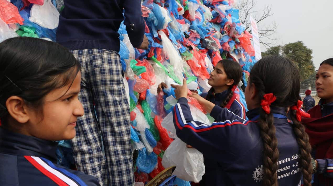 Volunteers are aiming to set a new international record and raise awareness plastic pollution.