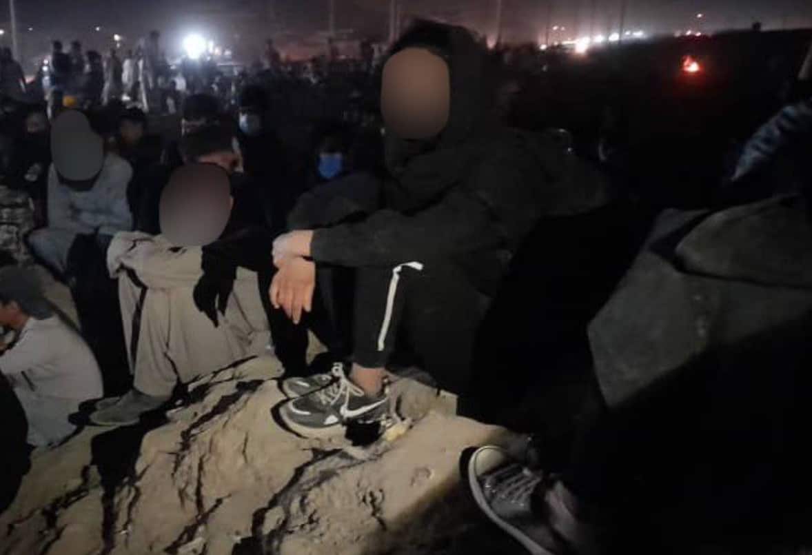 A member of the Afghanistan women's football team waits for an evacuation flight out of Kabul.