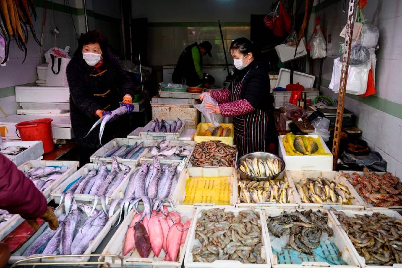 A wet market in Shanghai, China