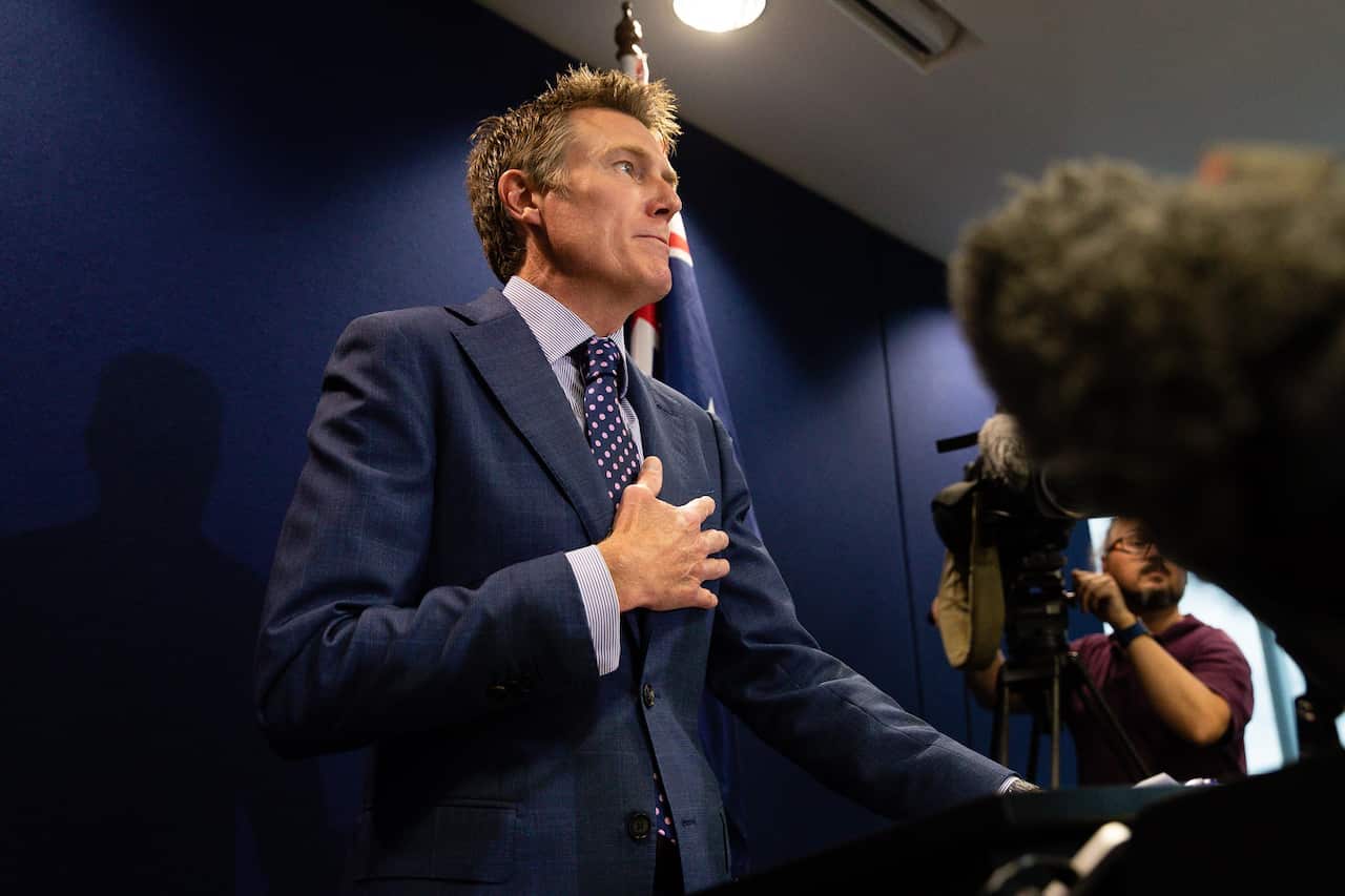 Attorney-General Christian Porter addresses media in Perth