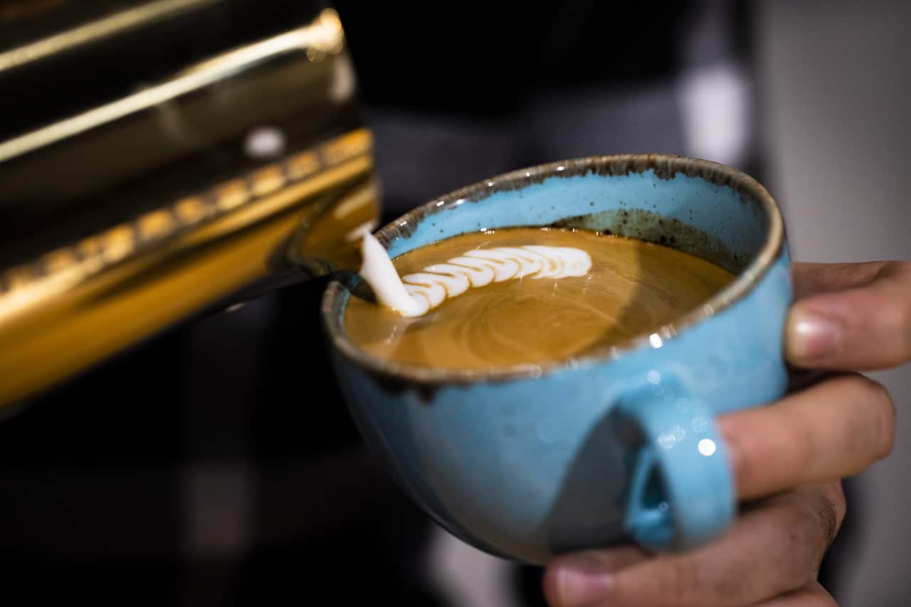 Barista making a coffee