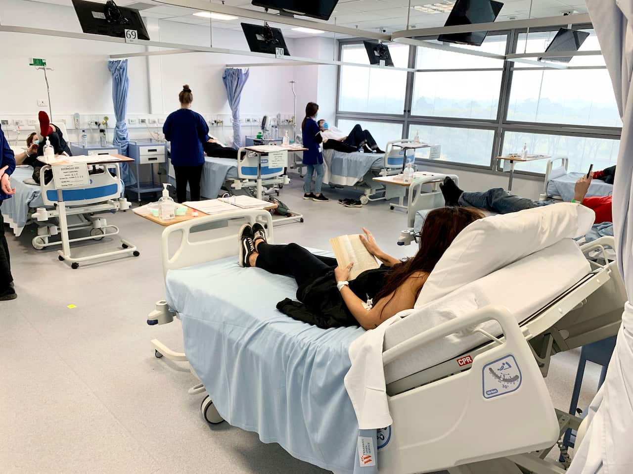 Clinical trial participants receiving a coronavirus vaccine in Melbourne in May.