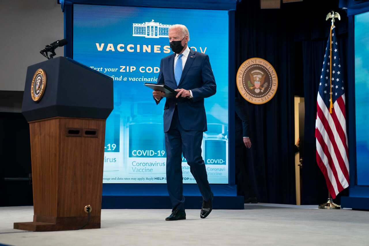 US Joe Biden giving a coronavirus update