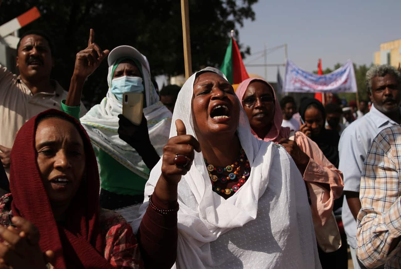 Protestors rally in Khartoum, Sudan