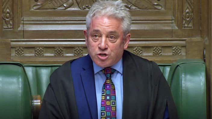 John Bercow addresses the house during a recent Brexit debate.
