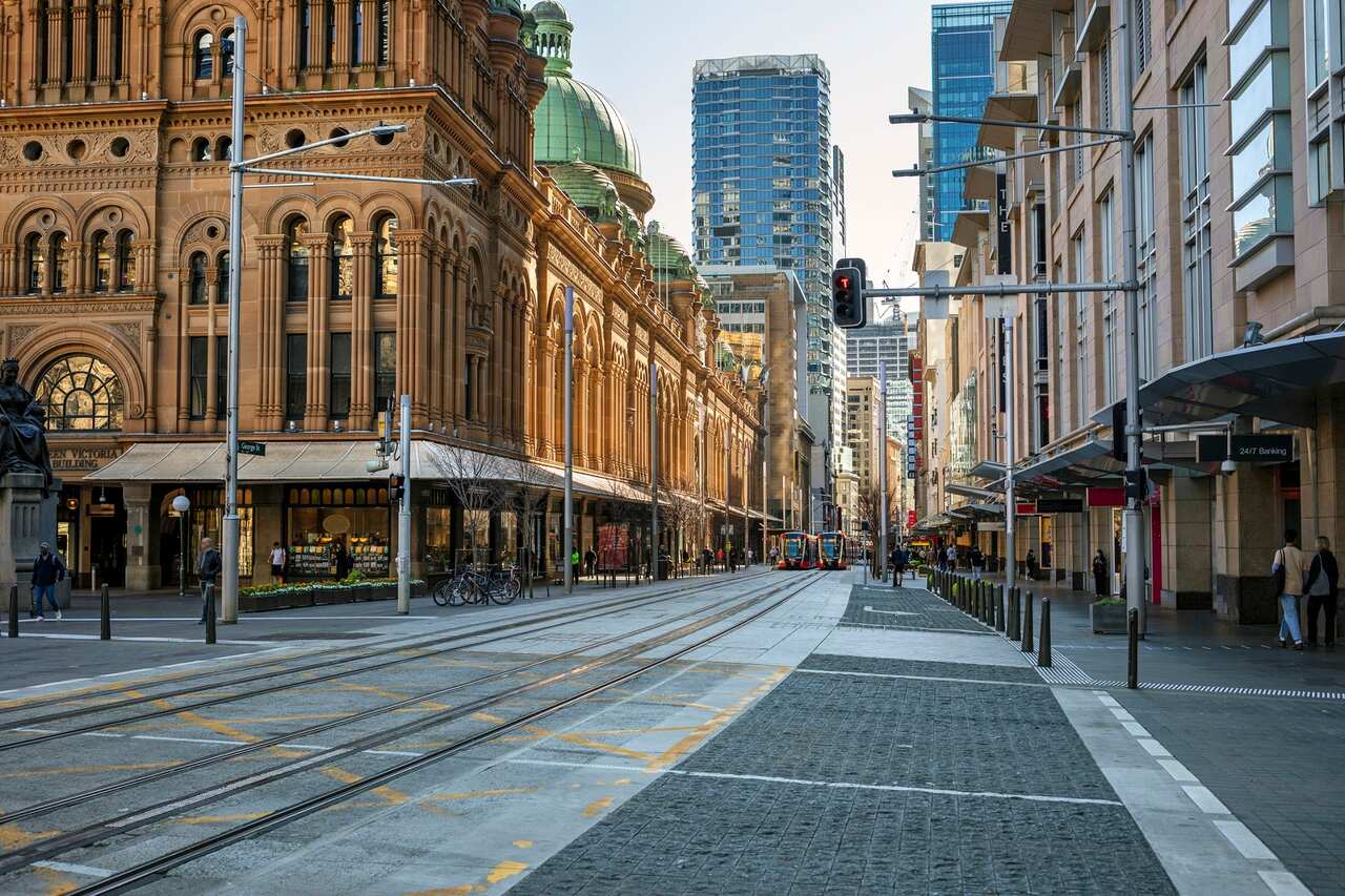 Sydney CBD's deserted streets during lockdown 