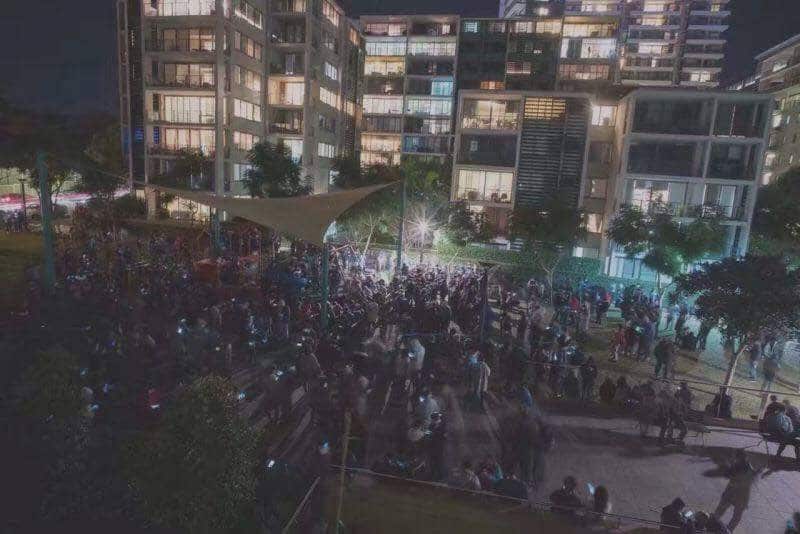 Pokemon Go fans meet at one of the most popular Pokestops in Rhodes.