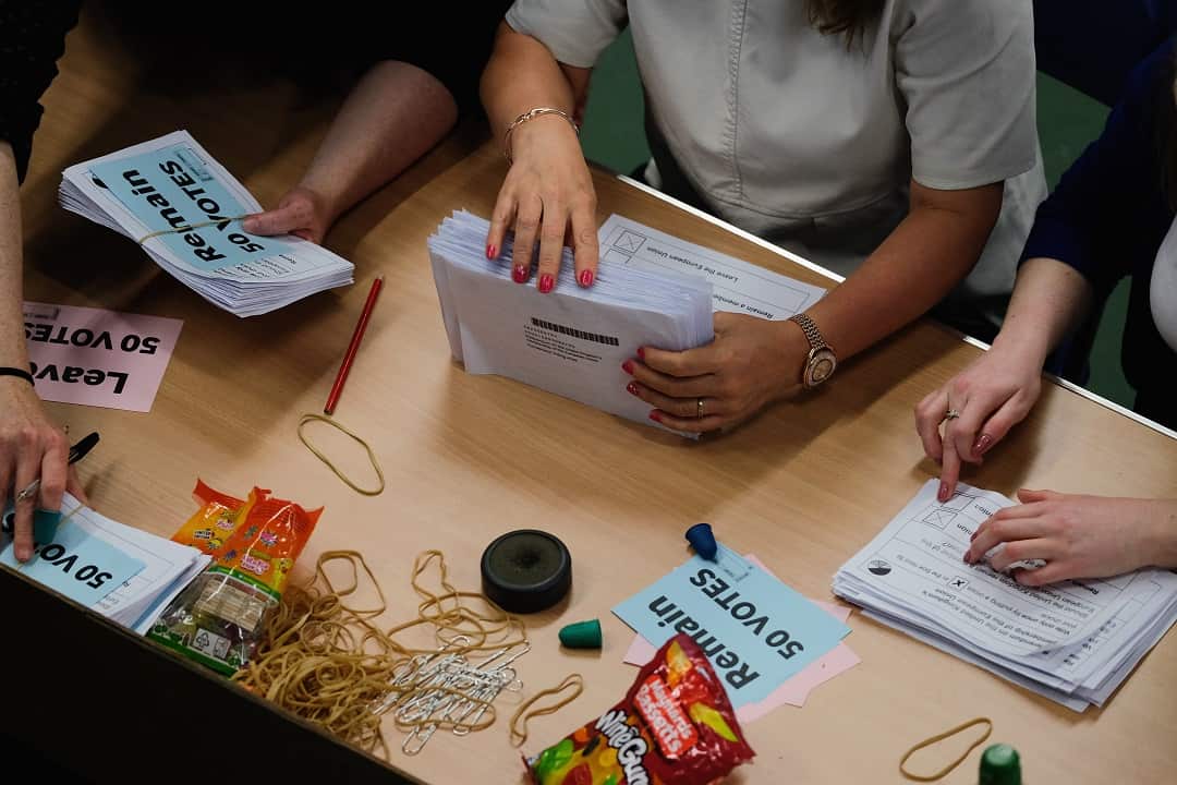 June 23, 2016: Counting for the EU Referendum in Sunderland.