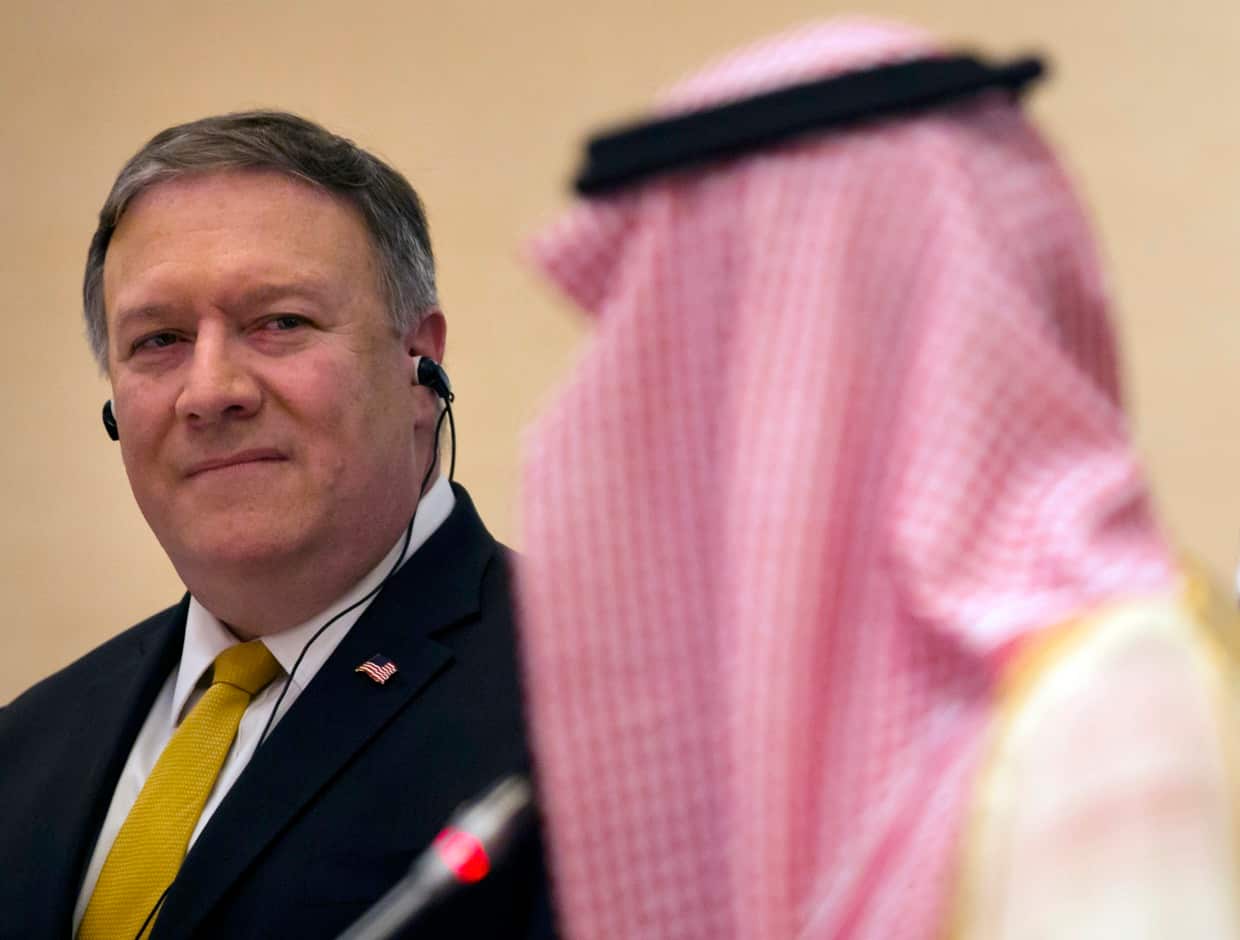 US Secretary of State Mike Pompeo during a joint press conference in Saudi Arabia.