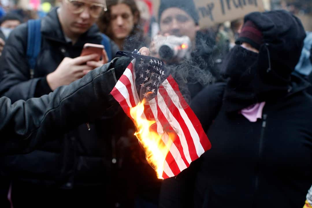 Anti-Trump protest in Portland.