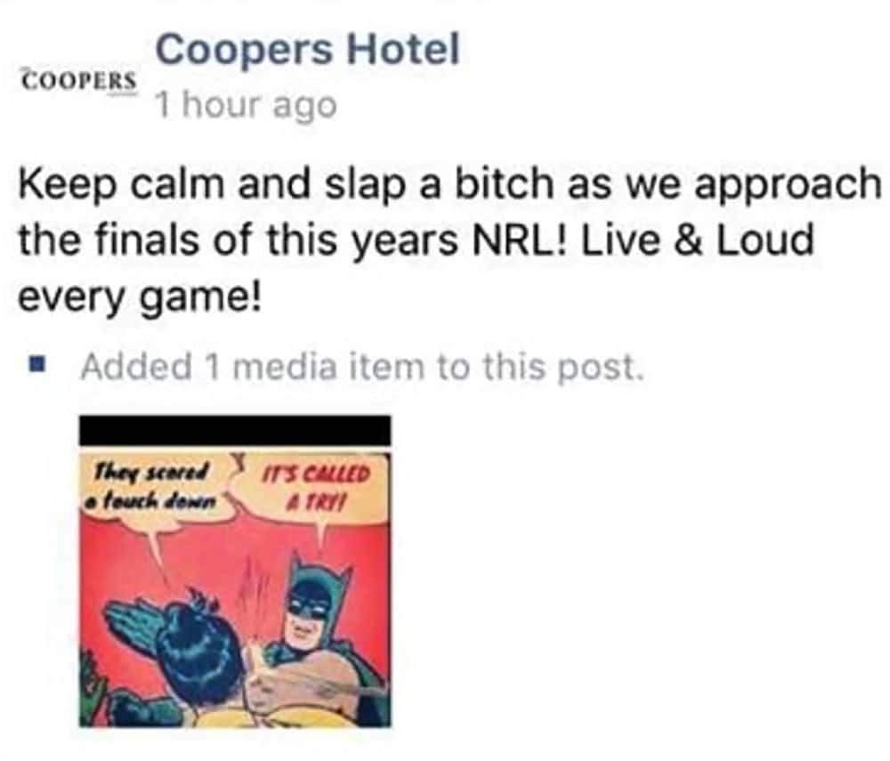 The Facebook post, which was later deleted.