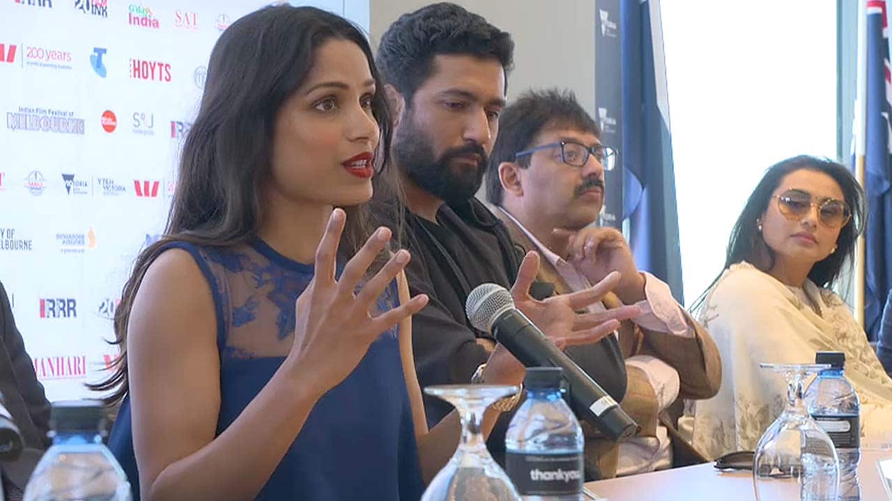 Freida Pinto in Melbourne speaking about her latest film.
