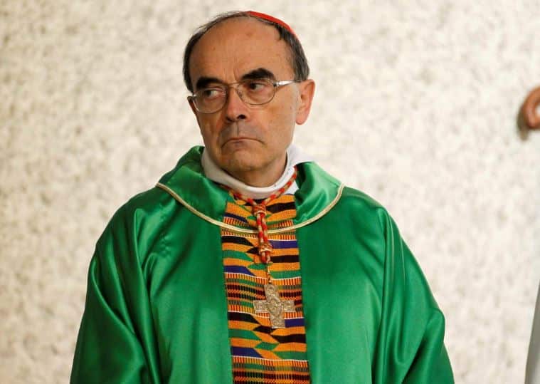 French Archbishop Philippe Barbarin attends a ceremony to consecrate the new parish of Saint-Philippe de Venissieux, near Lyon, France, last year.