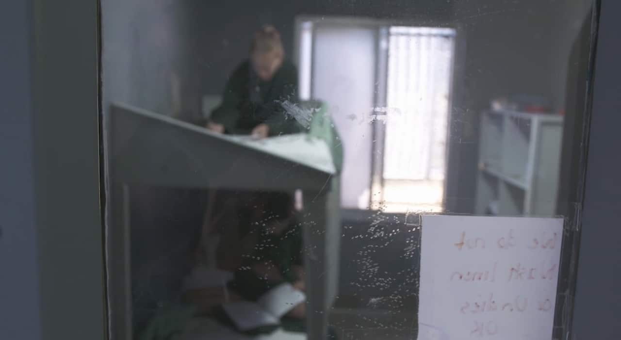 Prisoners inside a cell