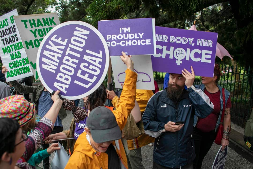 The March Together for Choice rally in Brisbane ahead of proposed changes to Queensland's abortion laws.