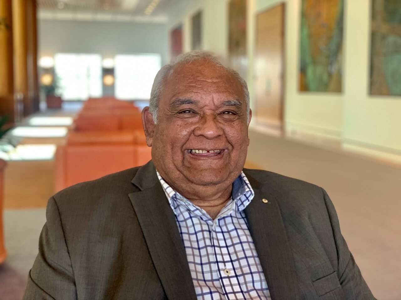 An Aboriginal man smiles