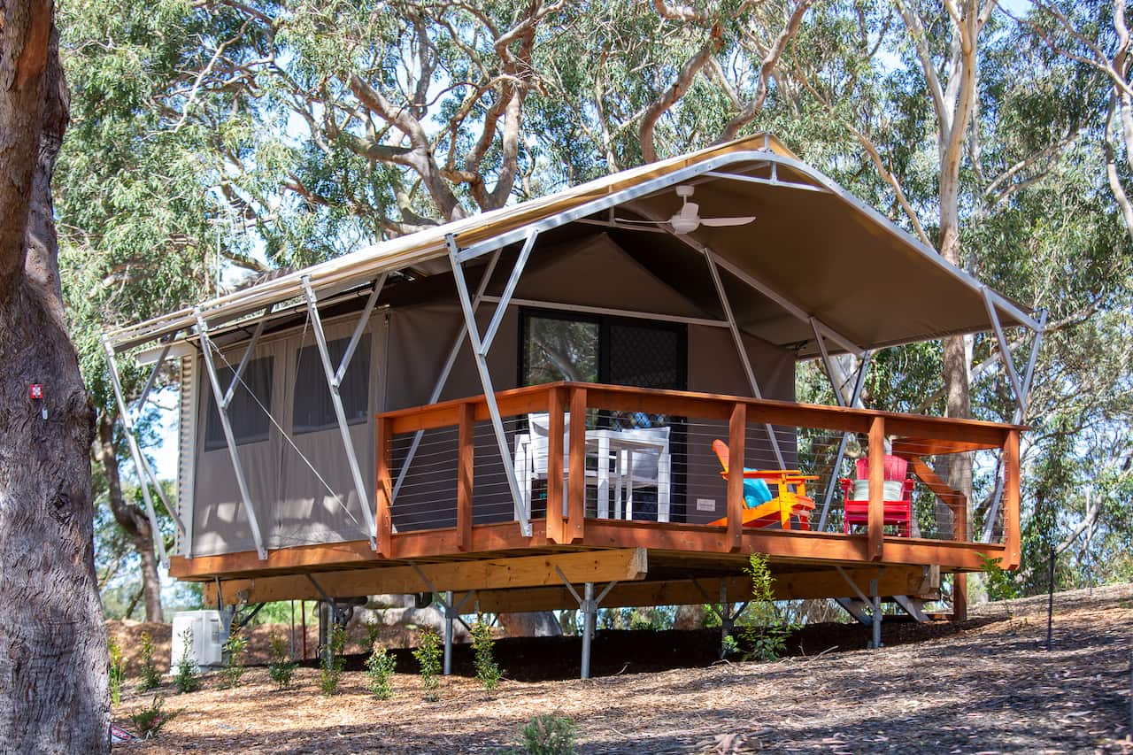 Visitors can stay in 'glamping' tents on the 8 hectare site.