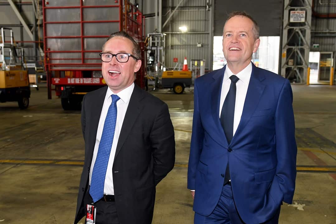 Bill Shorten and Alan Joyce