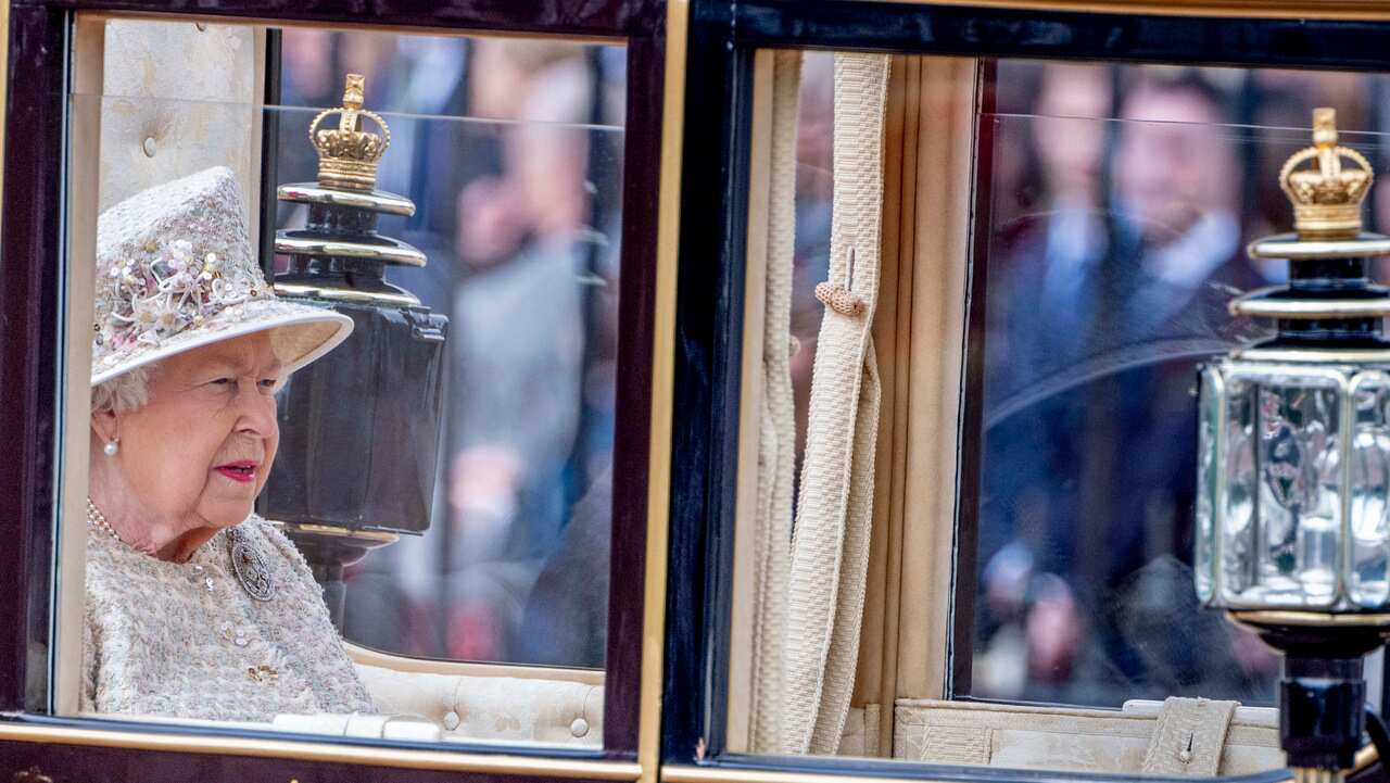 The Queen pictured during her birthday parade.  