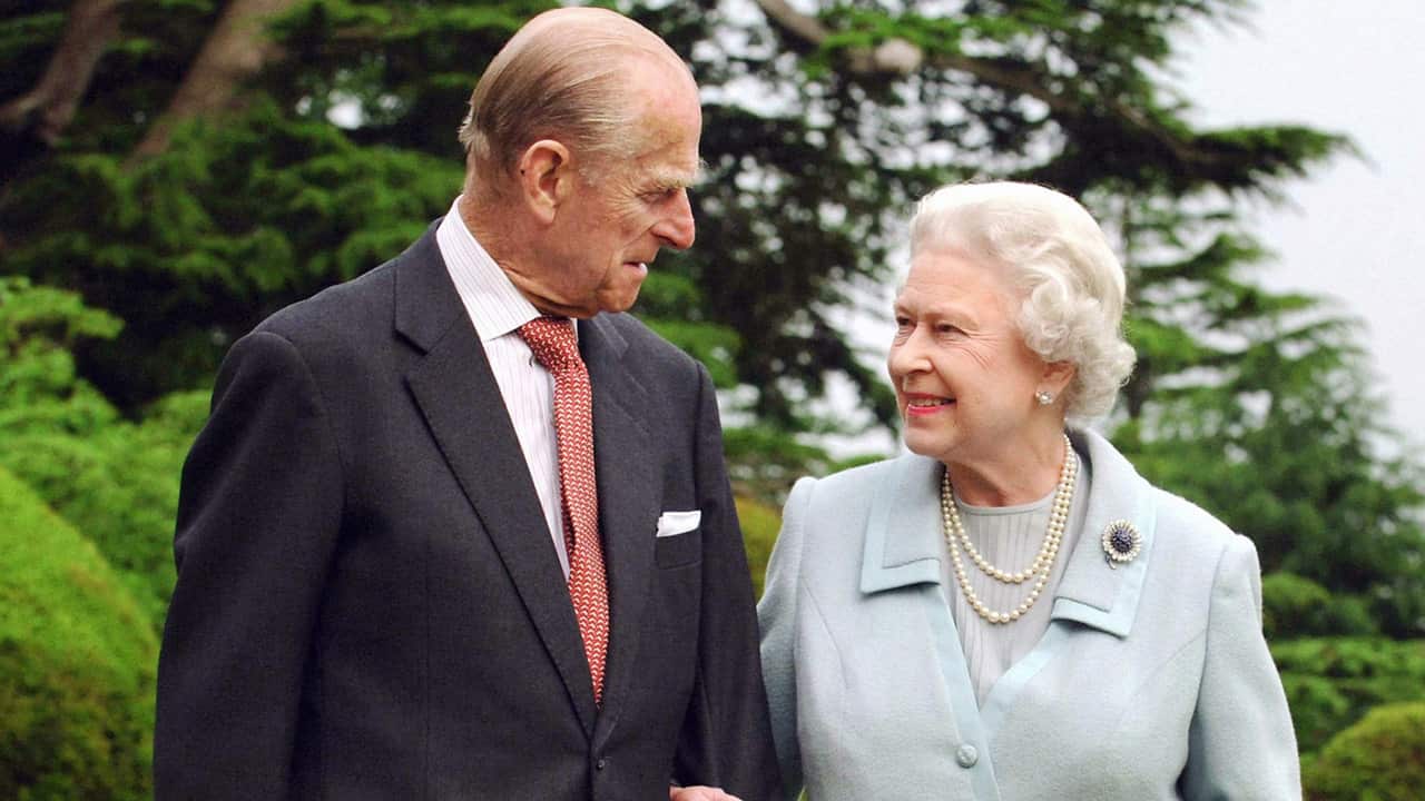 Queen Elizabeth II and the Duke of Edinburgh at Broadlands earlier this year..