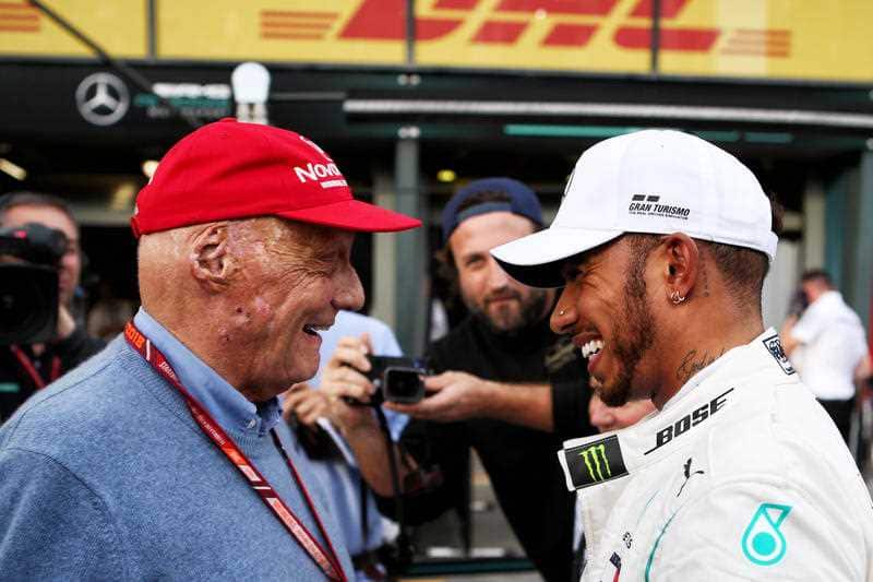 Lewis Hamilton and Niki Lauda last year. 