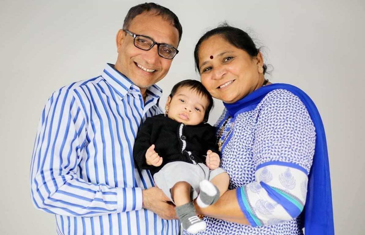 Ms Patel's son Nevaan is in India with her parents. 