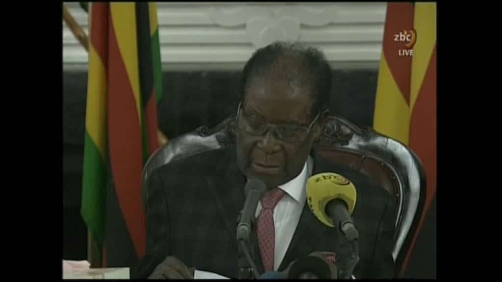 Robert Mugabe addresses the Zimbabwe people.