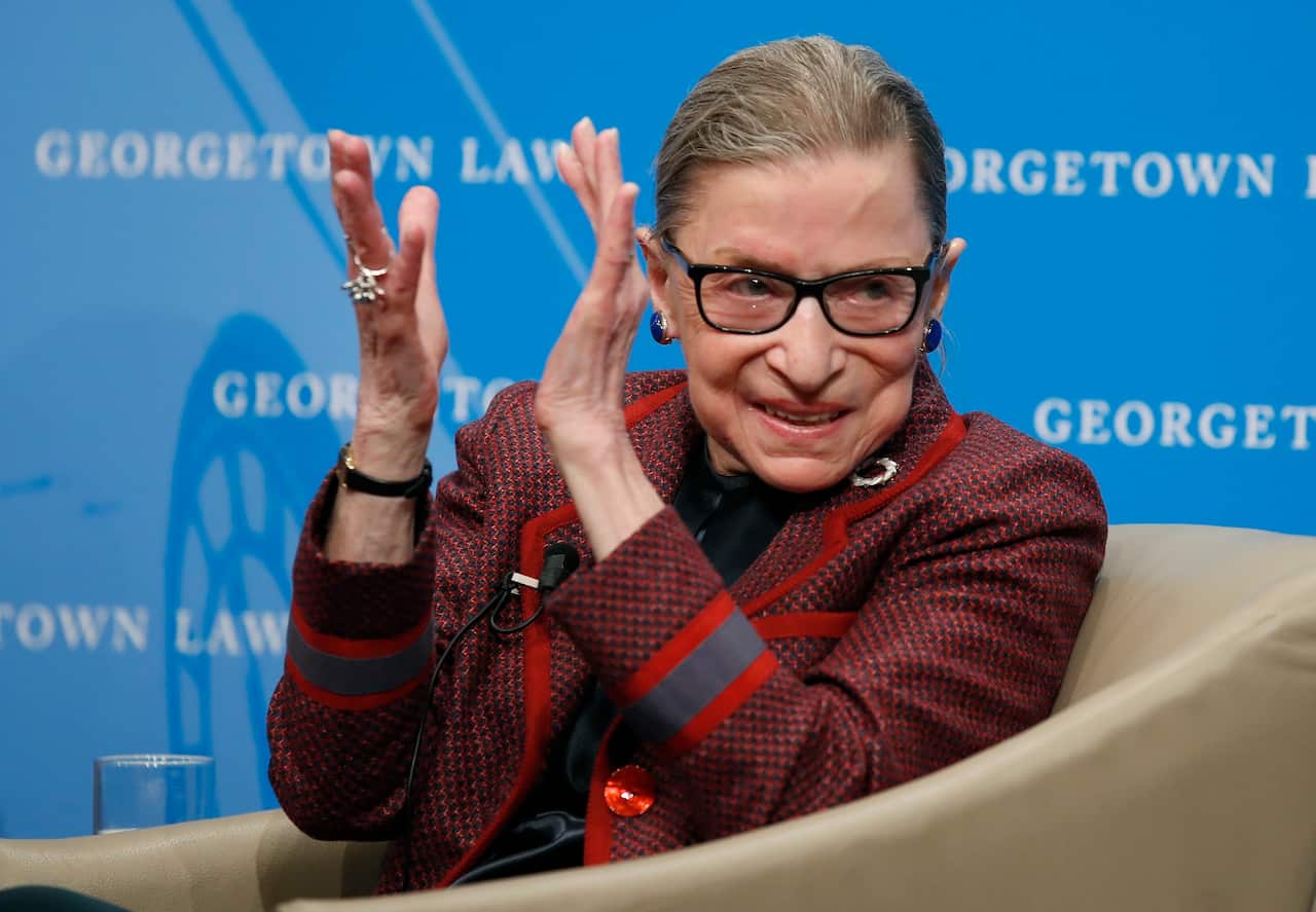 Ruth Bader Ginsburg spoke about her life and work during a discussion at Georgetown Law School in Washington on 6 April 2018.