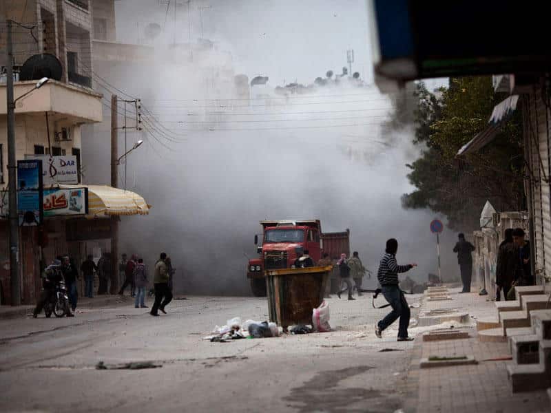 A heavy day of fighting in Aleppo in this file photo.